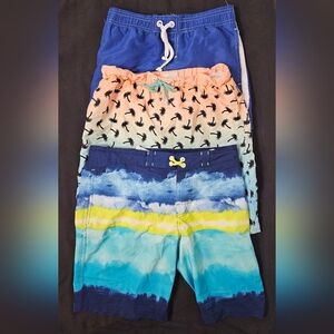 Boys Bathing Suit Trunks.  Lot Of 3.  Varouos Brands. Size 10/12